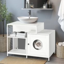 Whisen Double Cat Litter Box Enclosure With Rattan Doors -BlueBuffalo Sales Store GUEST bd3a04e8 26d7 479c 9285 45eace13be6a