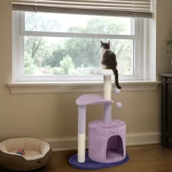 33in Cat Tree, Multi-level Cat Tower With Cat Scratching Post With Curved Perch, Cozy Cat Condo, Padded Top Bed For Kittens And Indoor Cats, Purple -BlueBuffalo Sales Store GUEST bd6ce666 d9f4 4904 a1ad 0251a99c499c
