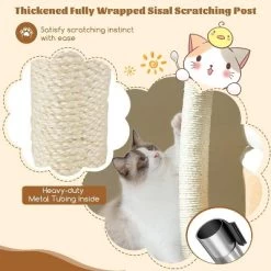 Tangkula Flower Cat Tree 33 Inch Cute Cat Tower With Sisal Scratching Post Washable Padded Top Perch Cat Condo -BlueBuffalo Sales Store GUEST be0f89a1 b903 4abd 8cee 648009b2072f