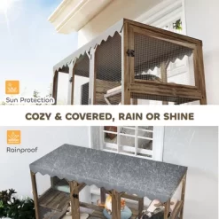 PawHut Catio Outdoor Cat Enclosure, Wooden Cat House With Window Access, 5 Platforms And 2 Resting Boxes, Waterproof Roof For Multiple Cats, Brown -BlueBuffalo Sales Store GUEST be2aca2f 1137 4048 a221 8b9f34d21931