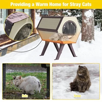 Aivituvin Indoor/Outdoor Heated Cat House With Heated Pad|Durable PP Construction-AIR107 3 Aivituvin Indoor/Outdoor Heated Cat House With Heated Pad|Durable PP Construction-AIR107 - Image 3