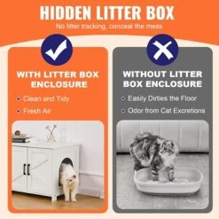 VEVOR Cat Litter Box Enclosure For 2 Cats, Litter Box Furniture Hidden With Double Rooms, Wooden Cat Box Cabinet, 47.2"L X 18.5"W X 19.7"H, White 10 VEVOR Cat Litter Box Enclosure For 2 Cats, Litter Box Furniture Hidden With Double Rooms, Wooden Cat Box Cabinet, 47.2"L X 18.5"W X 19.7"H, White -BlueBuffalo Sales Store GUEST be61606f f15e 444c a7b1 a7393937028b