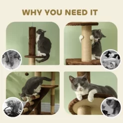 PawHut Floor To Ceiling Cat Tree, Adjustable Height 89"-104" Cat Tower With Cat Condo, Scratching Posts, Perches, 3-Steps, Hanging Ball & Anti-Tip Kit 9 PawHut Floor To Ceiling Cat Tree, Adjustable Height 89"-104" Cat Tower With Cat Condo, Scratching Posts, Perches, 3-Steps, Hanging Ball & Anti-Tip Kit -BlueBuffalo Sales Store GUEST bef37ff9 5fec 455b 9062 e9e7ec5585b8