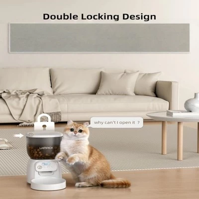 SEVOBAL Pet Bowl 4L Capacity Smart Food Dispenser For Cats And Small Dogs, Hands Free For Pet Owned Family In Daily Life, White, 9.45"*7.87"*7.87" 2 SEVOBAL Pet Bowl 4L Capacity Smart Food Dispenser For Cats And Small Dogs, Hands Free For Pet Owned Family In Daily Life, White, 9.45"*7.87"*7.87" - Image 2