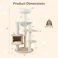 Tangkula 52" Tall Wooden Cat Tree W/Condo Perch Space Capsule Scratching Posts -BlueBuffalo Sales Store GUEST bf67acc7 20eb 4b26 af51 36533db8f0bc