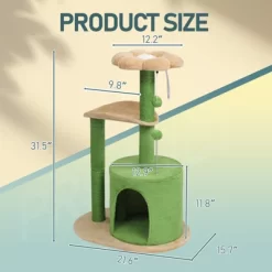 33in Cat Tree, Multi-level Cat Tower With Cat Scratching Post With Curved Perch, Cozy Cat Condo, Padded Top Bed For Kittens And Indoor Cats Green -BlueBuffalo Sales Store GUEST bf939474 5ac4 4fd2 8a29 fb59fa515474