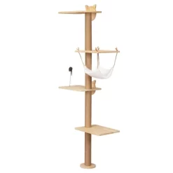 DOMETOUR Wall-Mounted Cat Scratching Pad For Small To Large Cat, Indoor Wood Cat Tree With Hammock, Cat Scratcher Perch -BlueBuffalo Sales Store GUEST bfaac268 8cc4 49f4 832b a20696cca237