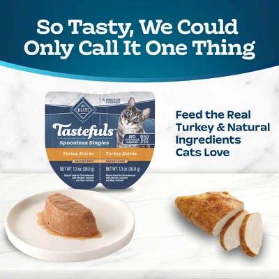 Blue Buffalo Tastefuls Spoonless Singles Turkey Entree Pate Adult Dry Cat Food - 2.6oz 2 Blue Buffalo Tastefuls Spoonless Singles Turkey Entree Pate Adult Dry Cat Food - 2.6oz - Image 2