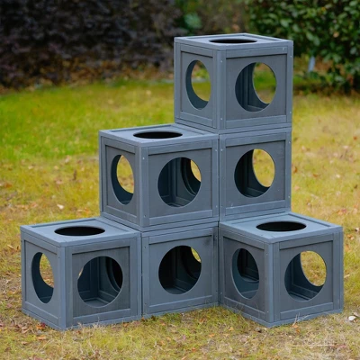 Gulches Gray Pine Wood Outdoor Cat House With Shelves And Removable Boxes 4 Gulches Gray Pine Wood Outdoor Cat House With Shelves And Removable Boxes - Image 4