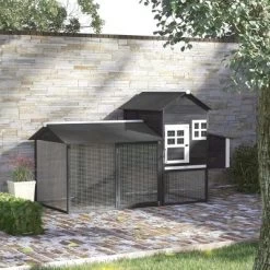 Resenkos Rabbit Hutch, Duck Cage Hutch,Chicken Coop,84" Wooden Chicken Coop With Run Nesting Box, Removable Tray, Ramp,