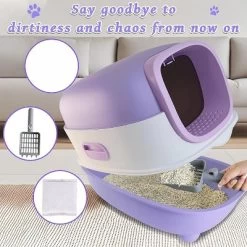 Ridstar Large Foldable Cat Litter Box With Lid, Scoop, Front Door Access, Leak-Proof Design & Odor Control-Purple 9 Ridstar Large Foldable Cat Litter Box With Lid, Scoop, Front Door Access, Leak-Proof Design & Odor Control-Purple -BlueBuffalo Sales Store GUEST c1d3fd05 61de 4583 815e 8bfa371a081c