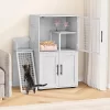 Modern Cat Litter Box Enclosure With Platform, Double Layer Hidden Litter Box, Indoor Washroom, Villa Cat House With Ladder