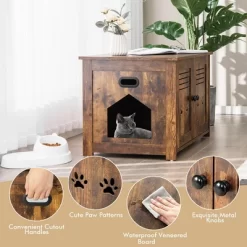 Tangkula Little Cat Box Enclosure Nightstand Cat House W/ Double Doors -BlueBuffalo Sales Store GUEST c2b8e782 0a33 4dae b3af 7315b7ad0978