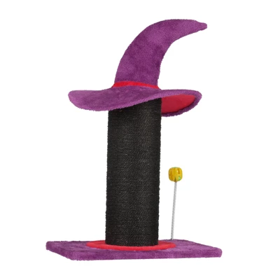 Angel Sar Wizard Hat Cat Scratching Post With Spring Ball Toy, Halloween Spooky Cat Scratcher For Indoor Cats, Purple 7 Angel Sar Wizard Hat Cat Scratching Post With Spring Ball Toy, Halloween Spooky Cat Scratcher For Indoor Cats, Purple - Image 7