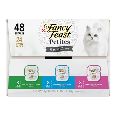 Fancy Feast Petites Gravy Collection Gourmet In Salmon, Chicken And Fish Wet Cat Food Variety Pack - 2.8oz/24ct 3 Fancy Feast Petites Gravy Collection Gourmet In Salmon, Chicken And Fish Wet Cat Food Variety Pack - 2.8oz/24ct - Image 3