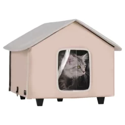 VEVOR Elevated Heated Cat House, Outdoor Kitty Shelter With Adjustable Temperature And Timer, 600D Oxford Cloth Foldable Cat Shelter, Brown (Middle) 17 VEVOR Elevated Heated Cat House, Outdoor Kitty Shelter With Adjustable Temperature And Timer, 600D Oxford Cloth Foldable Cat Shelter, Brown (Middle) -BlueBuffalo Sales Store GUEST c31315fc ee92 4899 aa46 7989f1a53714