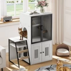 Cat Litter Box Enclosure, Double Cat House With Storage, Enclosed Litter Box Furniture With Ladder -BlueBuffalo Sales Store GUEST c3a0d07c a7d1 460b 9cc4 e88bb7b2406b