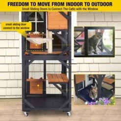 Aivituvin Medium Wooden Outdoor Cat Catio With Wheels| Connecting With Window-AIR22-M -BlueBuffalo Sales Store GUEST c3e4fa46 eab0 4e7b 957e 5117593ba7b0