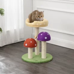 Pixie 3-Tier Cottage Sisal Mushroom Cat Tree With Scratching Posts, Napping Perch, And Dangling Bell Toy -BlueBuffalo Sales Store GUEST c4ddbe3b 0a28 469d b2a5 b61de435b1b1