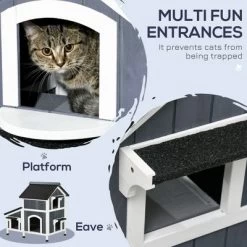 Outdoor Cat House With Weather-resistant Roof & Garden Bed, Outdoor Cat Shelter Enclosure With Multiple Entrances, Modern Cat Furniture Hideout 14 Outdoor Cat House With Weather-resistant Roof & Garden Bed, Outdoor Cat Shelter Enclosure With Multiple Entrances, Modern Cat Furniture Hideout -BlueBuffalo Sales Store GUEST c4fc4728 0e5b 4a07 bb13 a0af21b3f177