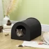 PawHut Dome Heated Cat House Portable And Waterproof Pet Shelter For Kitty In Winter