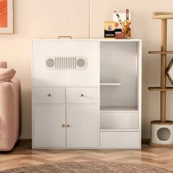 ATJafurn Cat Litter Box Enclosure Top Entry, No Need To Squat 40.2'' Furniture Style Hidden Litter Box Cat Cabinet With Glass Door -BlueBuffalo Sales Store GUEST c5f4268d d7ef 4608 a327 26f29aa26712