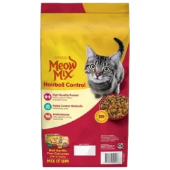 Meow Mix Hairball Control With Flavors Of Chicken, Turkey , Salmon & Ocean Fish Adult Complete & Balanced Dry Cat Food - 6.3lbs