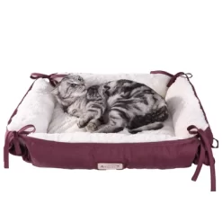 Armarkat 2-In-1 Cat Pet Bed & Fleece Cat Mat, Burgundy/Ivory -BlueBuffalo Sales Store GUEST c7bb22b4 8dcc 4e47 b9ba 65b0303a225f