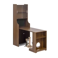 Gulches Mid-Century Modern Walnut Vintage Multi-use Cabinet With Cat Scratcher Bed Cat Friendly Furniture -BlueBuffalo Sales Store GUEST c820be4c 0ba4 43ca 90e1 fda7f0aaa6b8