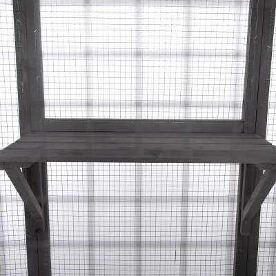 AZL1 Life Concept Pet Crates And Houses Multi Tiered Climbing Platforms Secure Enclosure For Multiple Cats, Gray, 62.4"*32.4"*70" 3 AZL1 Life Concept Pet Crates And Houses Multi Tiered Climbing Platforms Secure Enclosure For Multiple Cats, Gray, 62.4"*32.4"*70" - Image 3