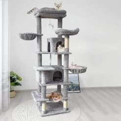 YOOCOZZ 68 Inches Multi-Level Large And Tall Cat Tree, Scratching Post With Sisal Rope-Gray 13 YOOCOZZ 68 Inches Multi-Level Large And Tall Cat Tree, Scratching Post With Sisal Rope-Gray -BlueBuffalo Sales Store GUEST c8978bd3 e73b 4968 8174 4511258407cc 1