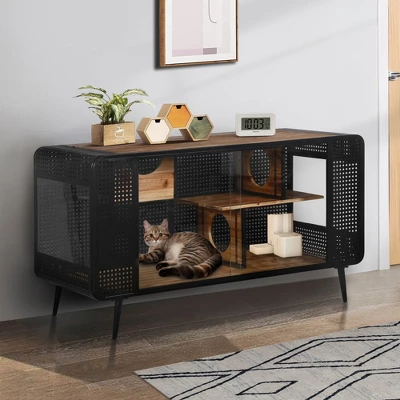 JUJABU 55.12 "Spacious Cat House With Tempered Glass, For Living Room, Hallway, Study And Other Spaces 2 JUJABU 55.12 "Spacious Cat House With Tempered Glass, For Living Room, Hallway, Study And Other Spaces - Image 2