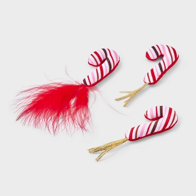 Candy Cane Cat Plush Toy Set - 3pcs - Boots & Barkley™ 1 Candy Cane Cat Plush Toy Set - 3pcs - Boots & Barkley™