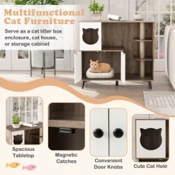 Tangkula Cat Litter Box Enclosure 5-in-1 Enlarged Cat Litter Cabinet Furniture -BlueBuffalo Sales Store GUEST c993fd20 b1f1 4686 a9c0 e79f73d4f043