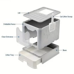 Extra Large Enclosed Cat Litter Tray Box: Foldable Top Entry Cats Toilet With Lid Hooded Kitten Litter Tray & Scoop For Cats Indoor Kittens -BlueBuffalo Sales Store GUEST ca608791 147e 4fd2 b773 ffa6ff8ff676