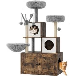 Cat Tree House, Cat Condos, Aesthetic Cats Tree, Hidden Litter Box, Wooden Cats Furniture With Multiple Platforms With Sisal Scratching Posts -BlueBuffalo Sales Store GUEST ca724f53 fe76 491d a917 7902f4dd3f9c