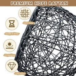 Dolonm Premium Cat Egg Chair: Hanging Swing Bed W/Removable Cushion & Stand - Durable HDPE For Indoor/Outdoor -BlueBuffalo Sales Store GUEST ca921800 a8aa 4ad8 b411 58f4be3c4c23 2