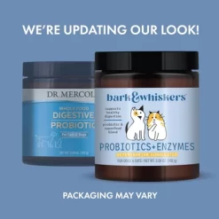 Dr. Mercola Bark & Whiskers, Probiotics + Enzymes, Non GMO, Gluten Free, Soy Free, Dr. Mercola
