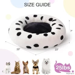 Boersma Donut Cat Bed – Plush Round Washable Pet Bed With Non-Slip Bottom For Indoor Cats, Kittens, Puppies & Small Dogs, Black Dot -BlueBuffalo Sales Store GUEST cb798470 1d4e 4a5a 95df b45fe901f5ed