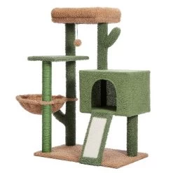 DOMETOUR 41"H Cactus Cat Tree Cat Tower, Cat Climbing Frame With Sisal Scratching Post, Cat Condo, Plush Perch, Hammock, Dangling Ball -BlueBuffalo Sales Store GUEST cc8087bc 4b0a 4247 ba26 027b9a3966d9
