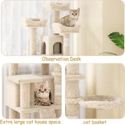 Cat Tree,Multi-Level Large Cat Tree For Large Kitties,Cozy Plush ?Pussycat Perches,Activity Center With Scratching Posts Stand House Condo -BlueBuffalo Sales Store GUEST cc9f3aee 77a8 4896 9c8e 172a21bde2ad