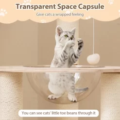 Tangkula 52" Tall Wooden Cat Tree W/Condo Perch Space Capsule Scratching Posts -BlueBuffalo Sales Store GUEST cd508ba0 d4ff 4a1b b6c2 60f9ca5c6908