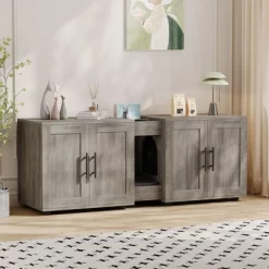 Cat Litter Box Enclosure For 2 Cats, Furniture With Double Room,Hidden Double Litter Box Enclosure Furniture,Cabinet With Scratching Pad -BlueBuffalo Sales Store GUEST cd511fd7 3779 4ca0 8843 f089ffbf15ca