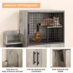 Litter Box Enclosure With Platform - Double Layer Hidden Furniture Modern Villa Cat House With Ladder, Large Cats Cabinet Indoor Washroom Cat House -BlueBuffalo Sales Store GUEST cd5cef06 ebe4 49d8 854b 9aa70a83d30c