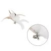 Unique Bargains Cat Feather Plaything Cat Wand Replacement Feather Fluffy Plume White Brown 3 Pcs