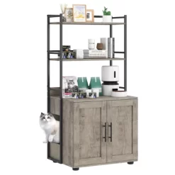 Cat Litter Box Enclosure With 2-Tier Storage Shelves & Doors, Multifunctional Hidden Cat Furniture With Private Toilet Area -BlueBuffalo Sales Store GUEST cdf0991d 6b30 4716 80c1 474ff1066d81