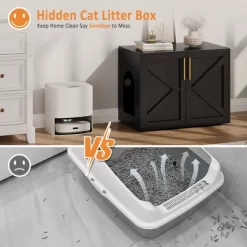 Cat Litter Box Enclosure Furniture, Hidden Wooden Litter Box Cabinet With Side Table Design -BlueBuffalo Sales Store GUEST cec538ed 7005 483e b0f3 d6a1938667d3