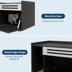 Nasitip Hidden Cat Litter Box Enclosure With Ventilated Panel & Drop-Door, Modern Wooden Cat House Furniture -BlueBuffalo Sales Store GUEST d09971d4 5842 4d2d b626 6ca5796722f4