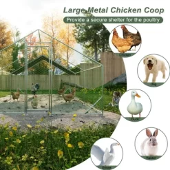 GDFStudio Elinor Modern 240" Outdoor Large Metal Walk In Chicken Coop With Waterproof Cover -BlueBuffalo Sales Store GUEST d0cbaad1 a01d 4a16 b27d dc135cc093e9