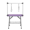 Gulches 42-Inch Foldable Pet Grooming Table For Pet Large Dogs And Cats With Adjustable Arm And Clamp - Purple
